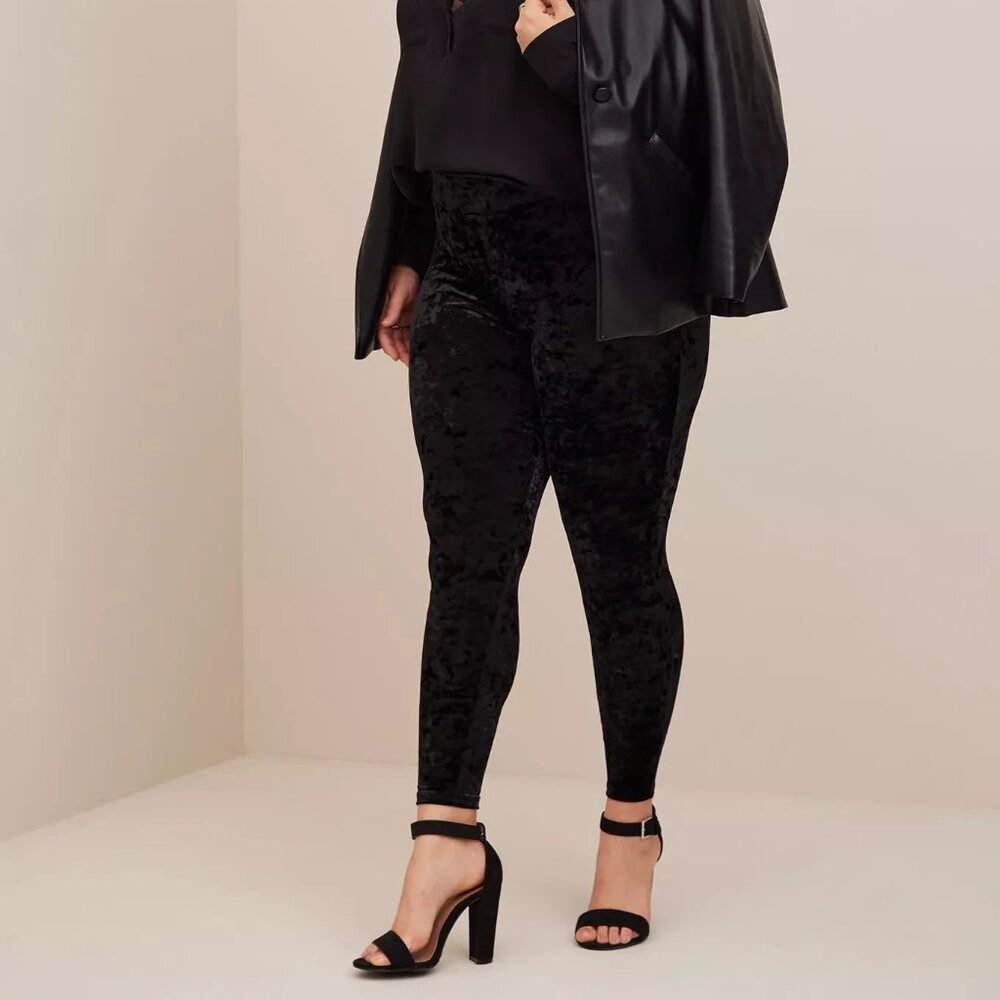 TORRID Full Length Signature Waist Crushed Velvet Leggings 00 Medium 8 10